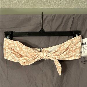 Lost + Wander Nude & White Floral Bikini Top Bandeau Large
